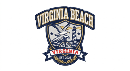 Raleigh NC embroidery logo patch featuring high-density 3D satin stitching, varsity shield design, laurel wreath, stars, and premium custom embroidered logo for hoodies, jackets, caps, uniforms, and sportswear.